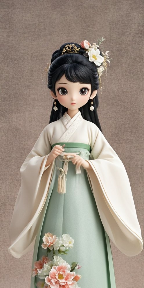 粘土手办:"小布娃娃, 今天穿上了古风裙,美得像是从画里走出来的呢!