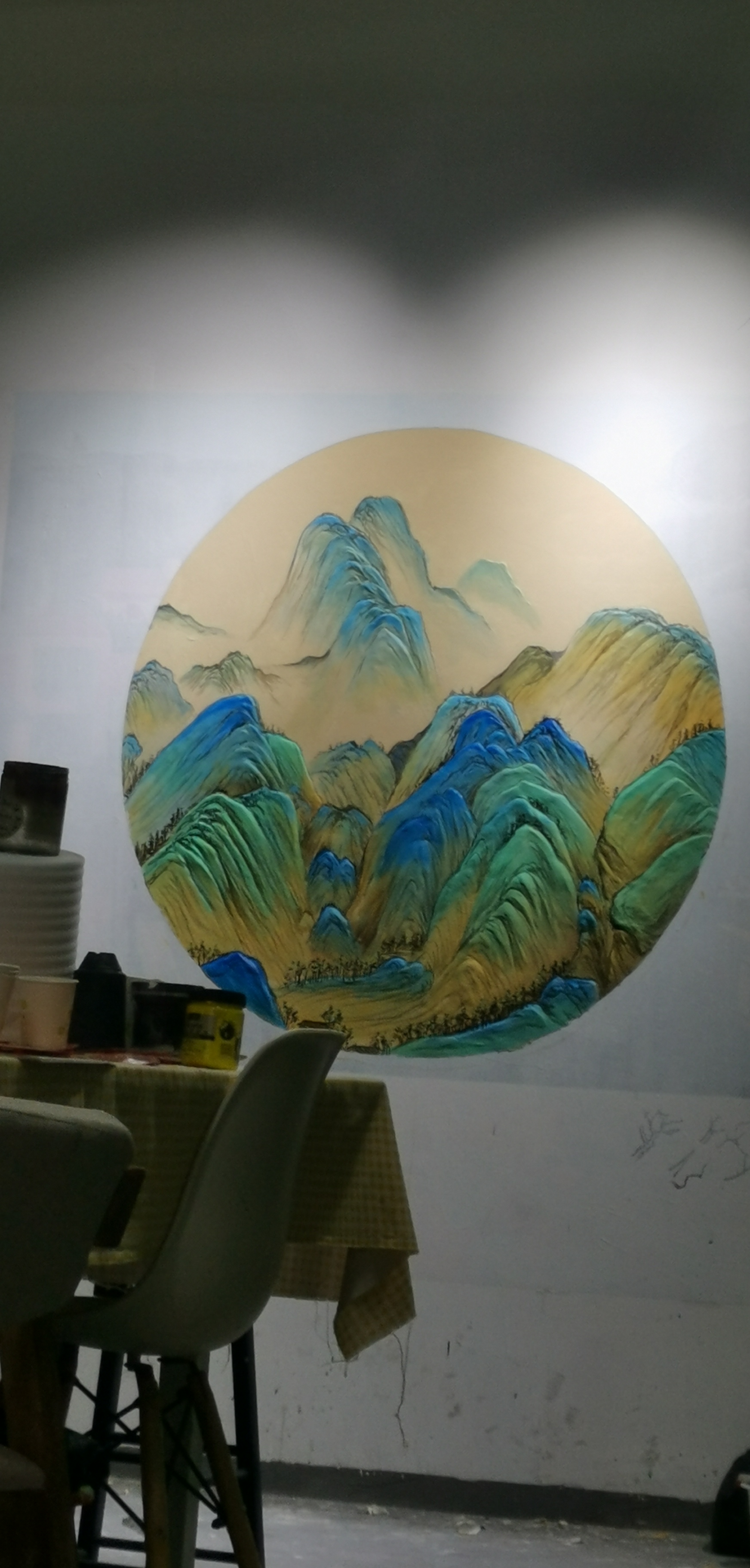 壁画,作为墙面背景墙,太好看了#别墅背景墙# #客厅背景墙# #浮雕壁画
