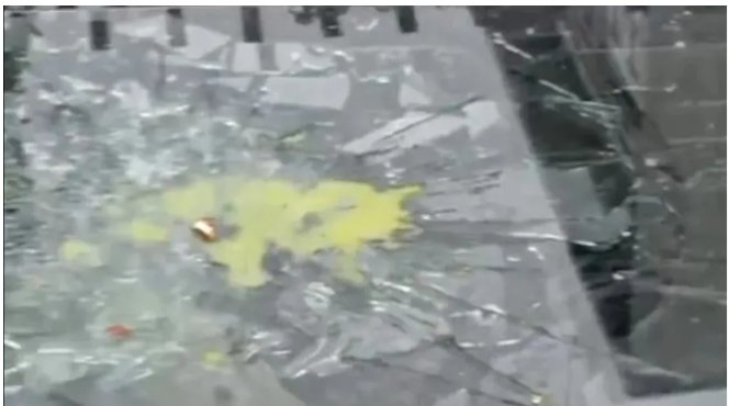 我们小区,高空抛下来的鸡蛋砸破玻璃.你们说危险不危险?