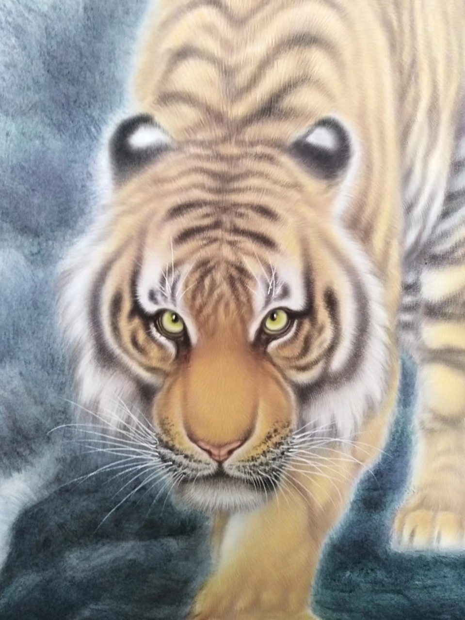 黄琦作品国画工笔虎