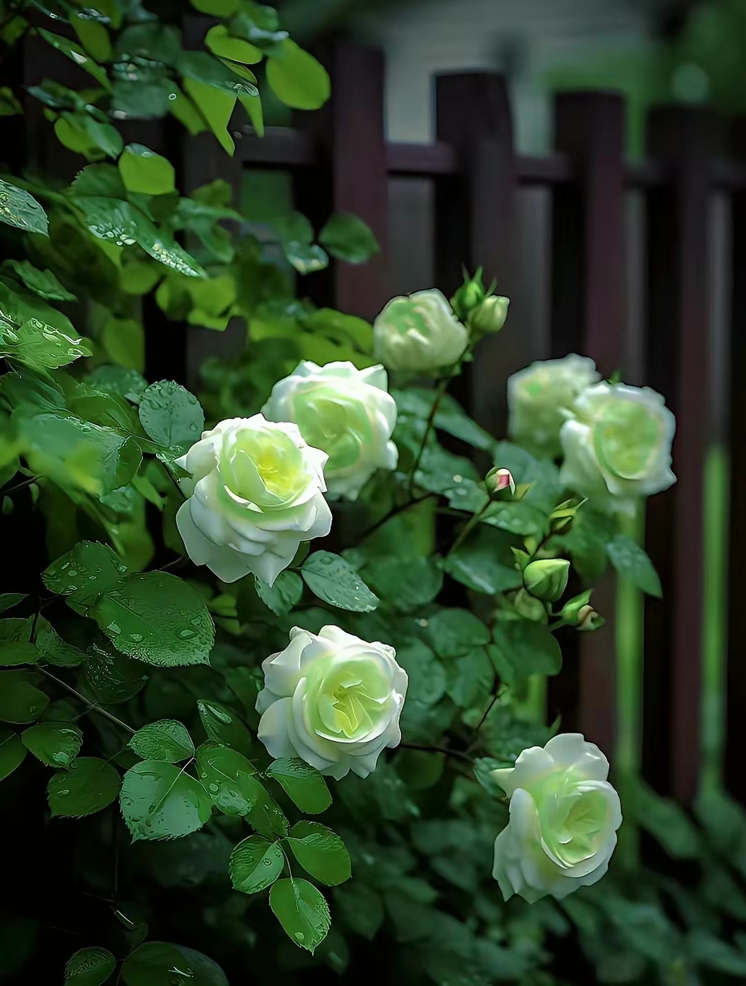 绿色玫瑰花 真实照片图片