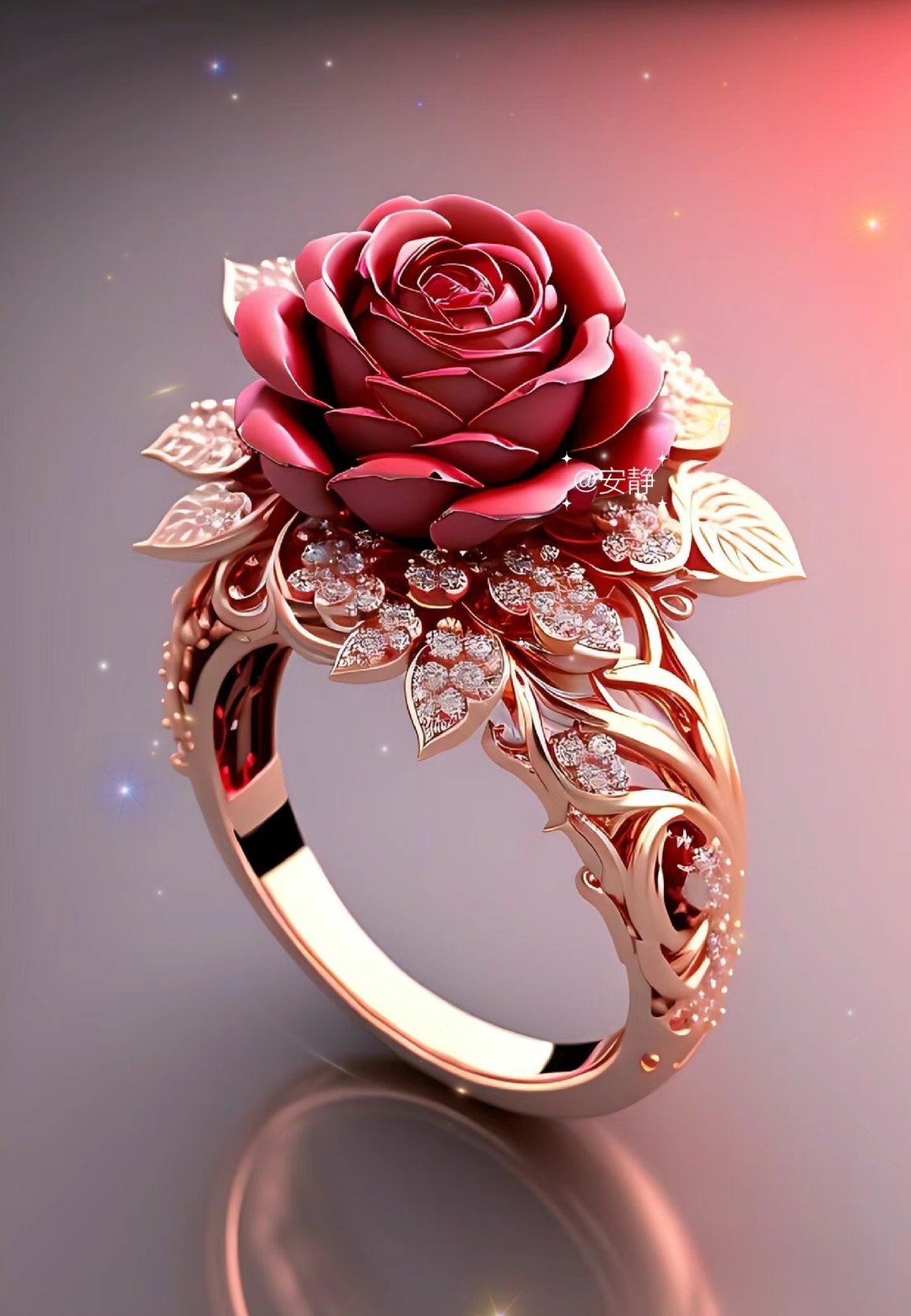 玫瑰花设计,花瓣层叠如丝,仿佛一朵真花在指尖绽放.