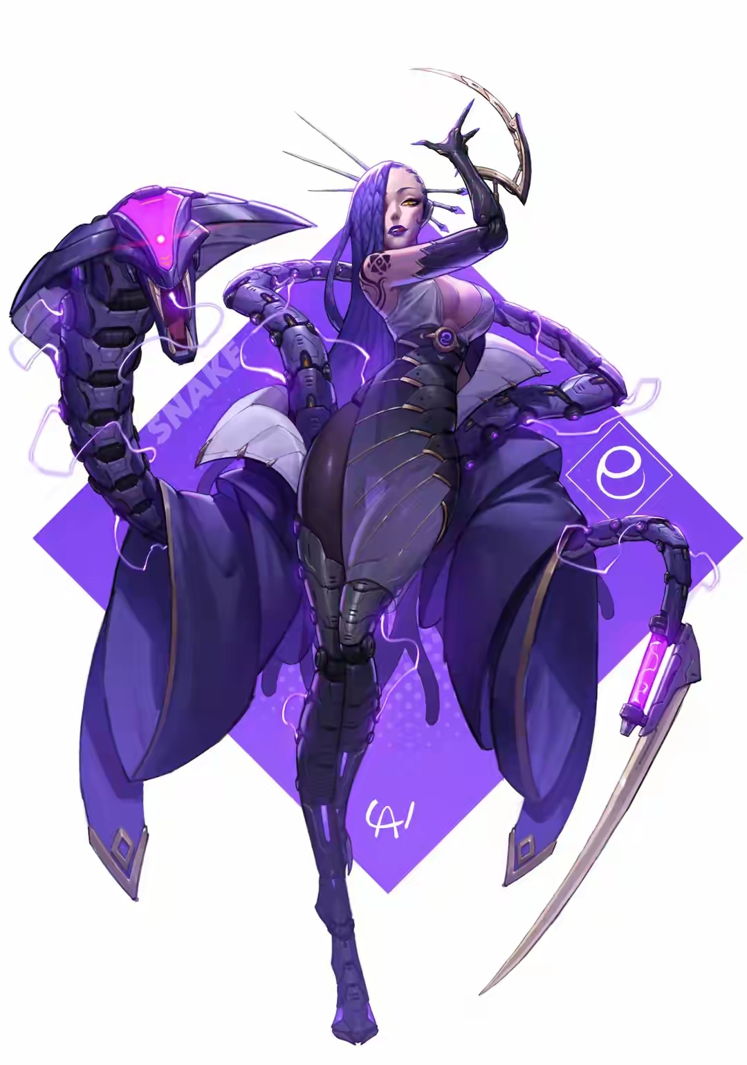 身结构复杂而精致,锋利的爪子和尾巴充满力量感,头部