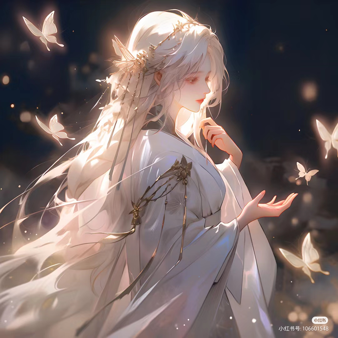 今日份古风小姐姐头像,简直美到心扉!与蝶为伴,宛如诗中的仙子