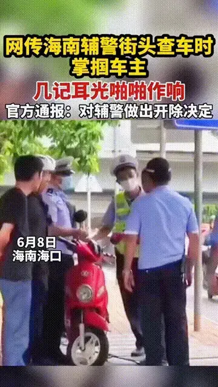 海南警方回应辅警打人:已开除#他打你,是执法不文明,你打他,那就是