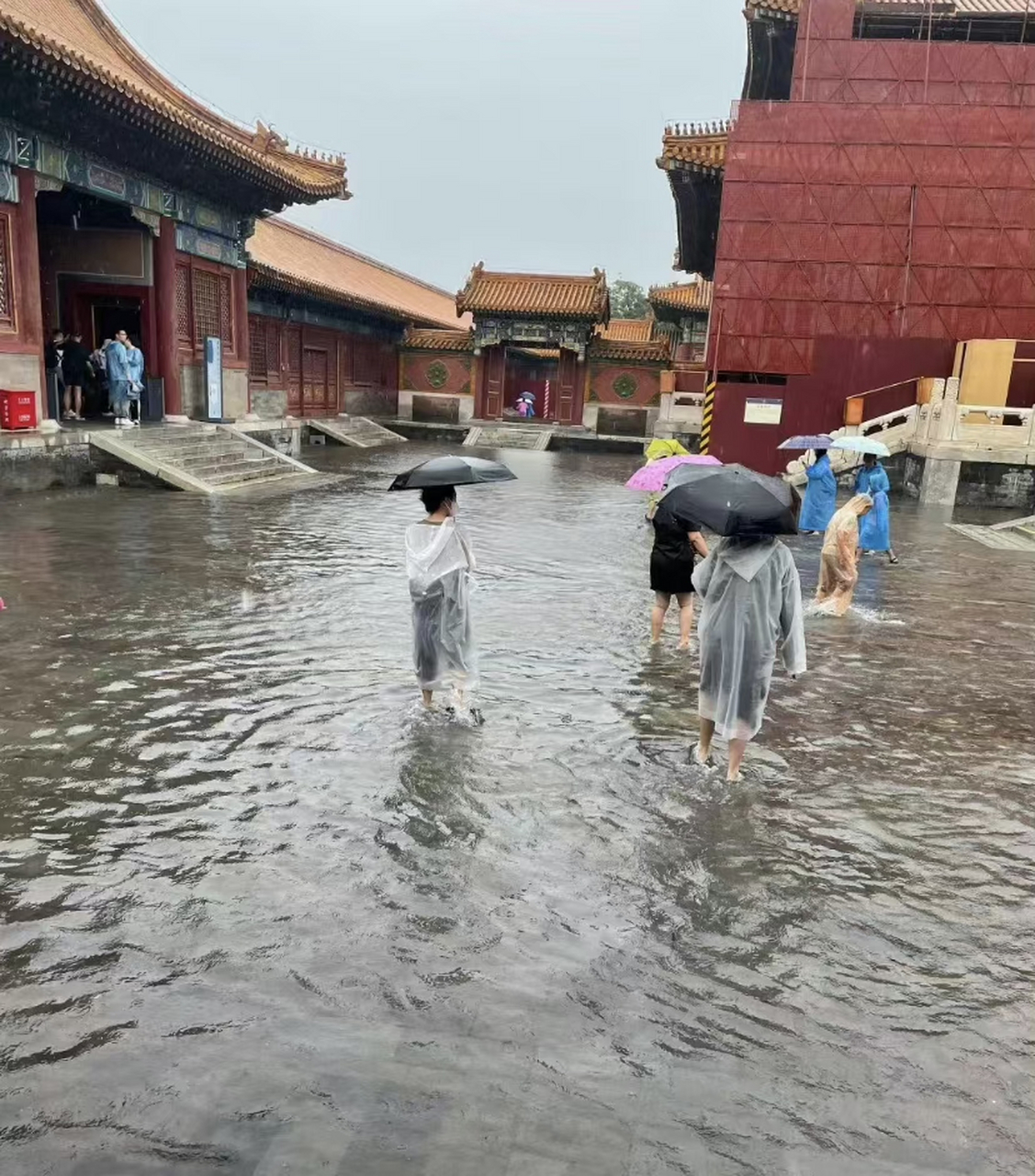 故宫竟然也积水了,可见这次北京的雨有多大…#北京# #北京大雨