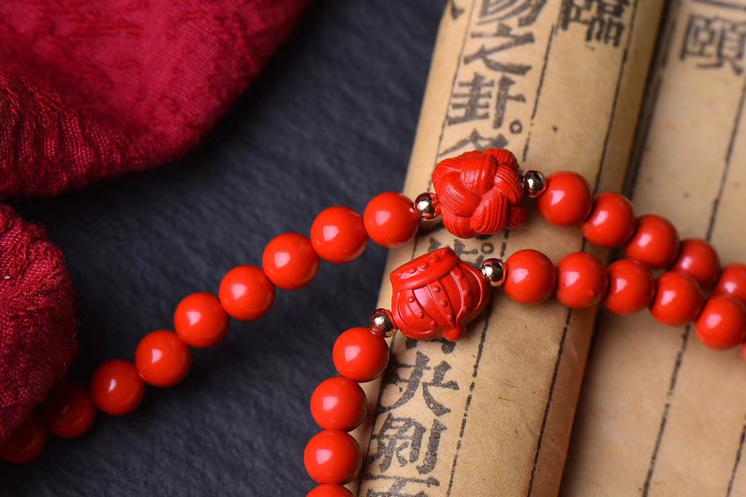 正宗朱砂红砂高品质高61量含69多圈手串