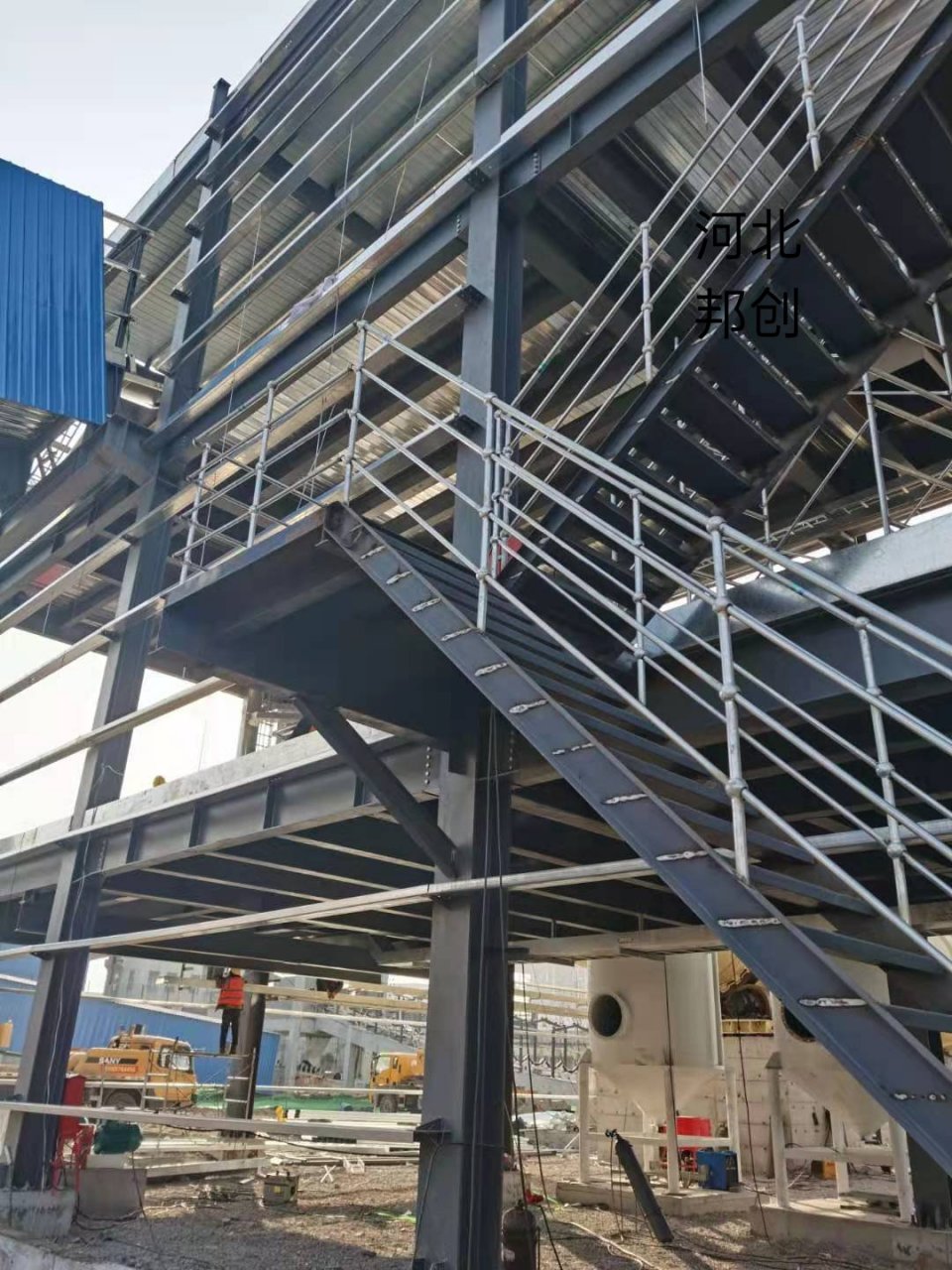 四球球型立柱 球接栏杆 电厂专用栏杆 钢结构楼梯扶手栏杆 热浸锌球形