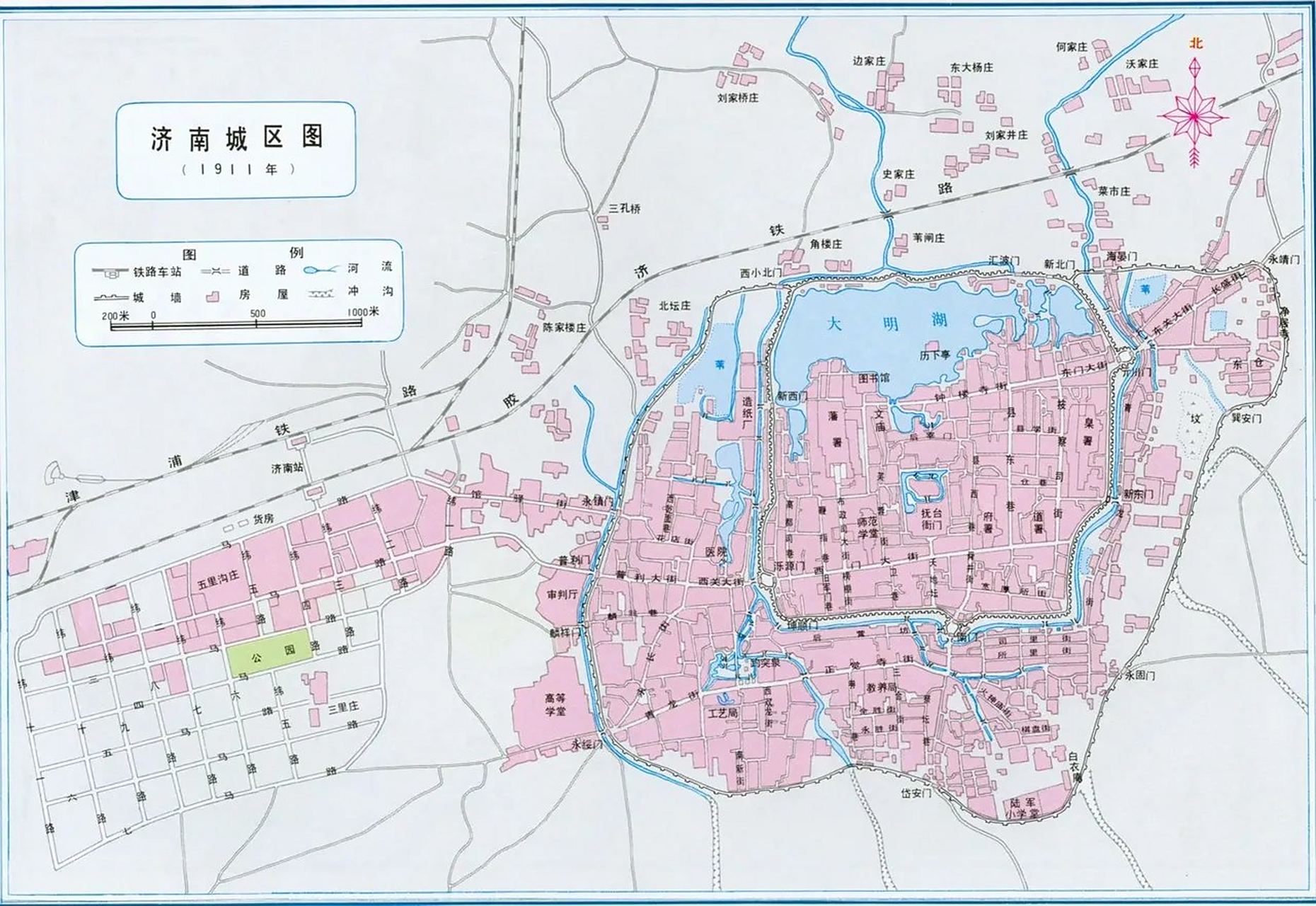 1911年济南城区示意图