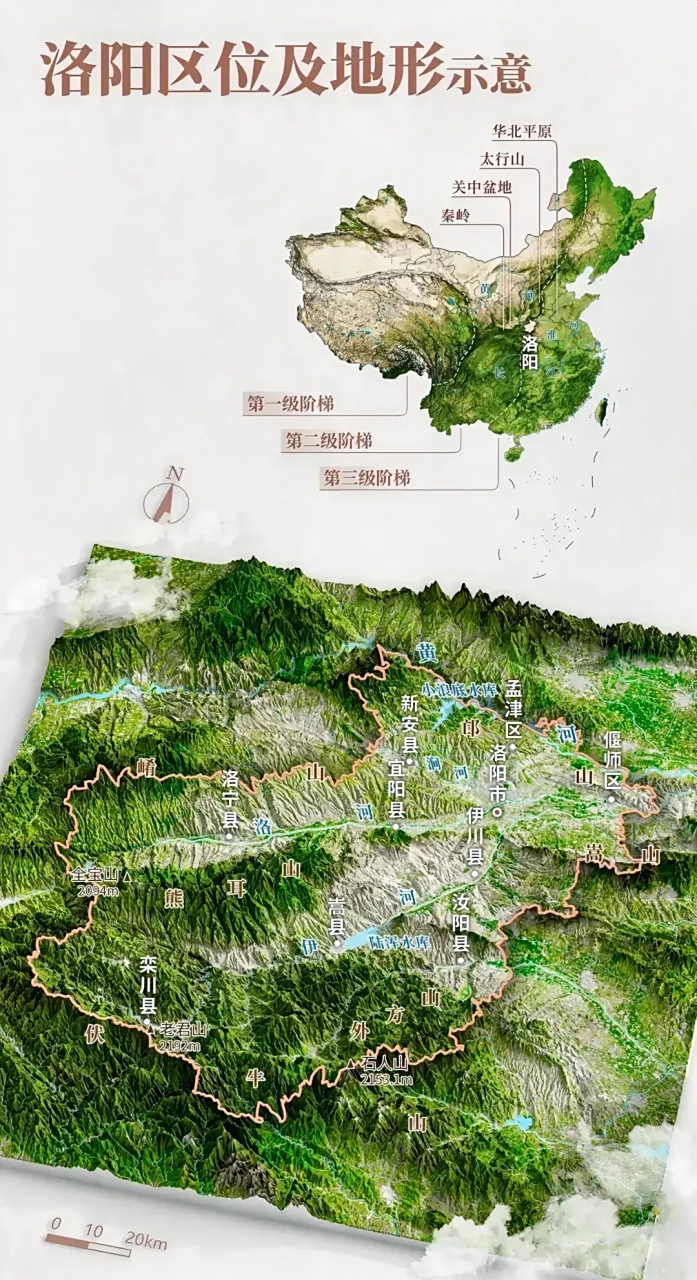 洛阳区位及地形示意图