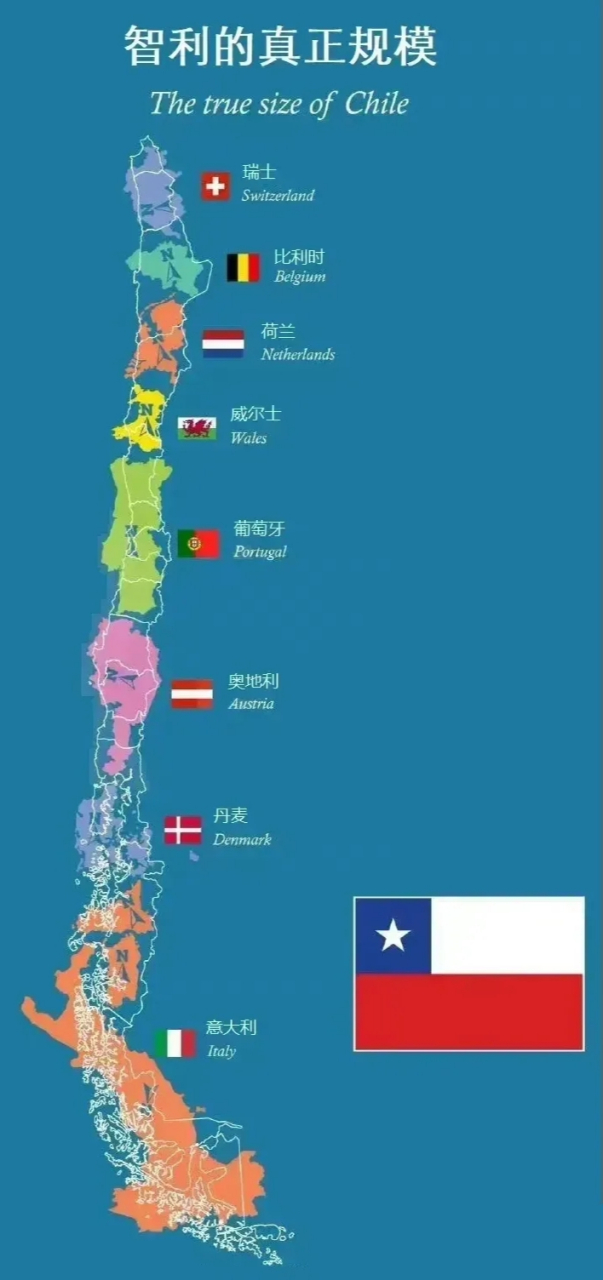 图解带你了解智利的地图有多长?面积有多大?