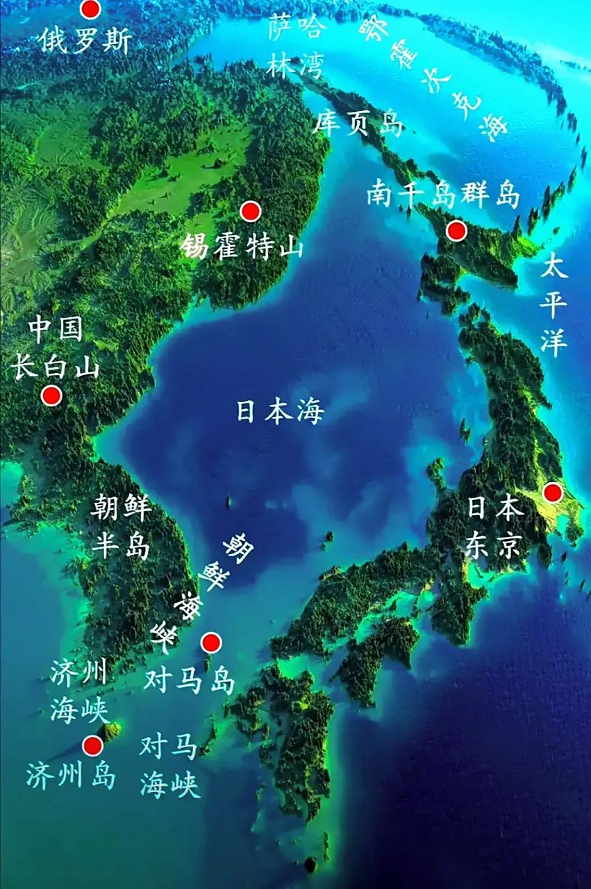 日本海周边地区地形图