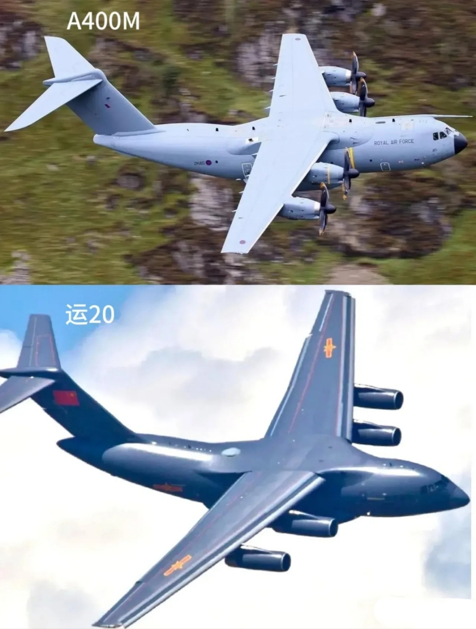 而中国运20运输机是战略性大型运输机,是a400m运输机无法可比的,明显