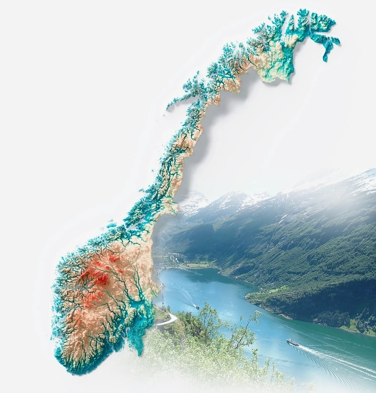 挪威9990立体地形图