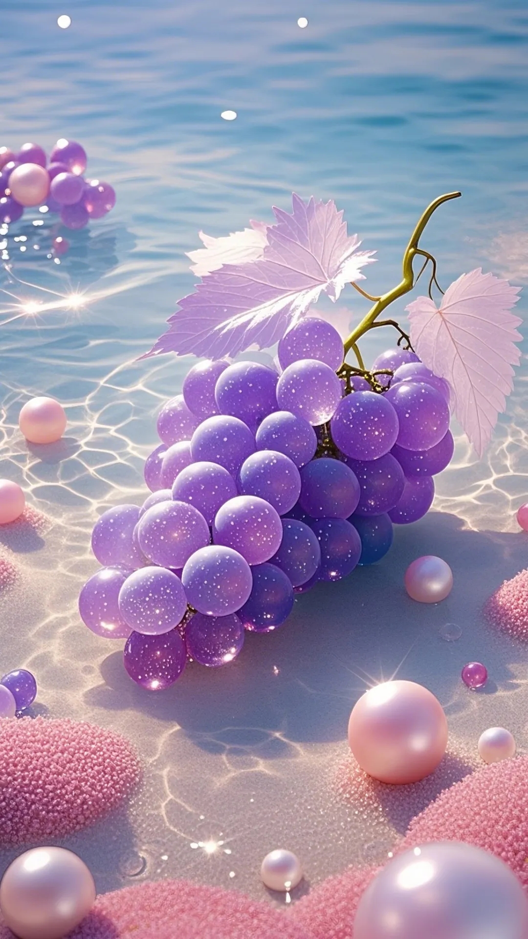 哇,这葡萄美得像泡在梦幻泡泡浴里,粉紫色调太治愈了!