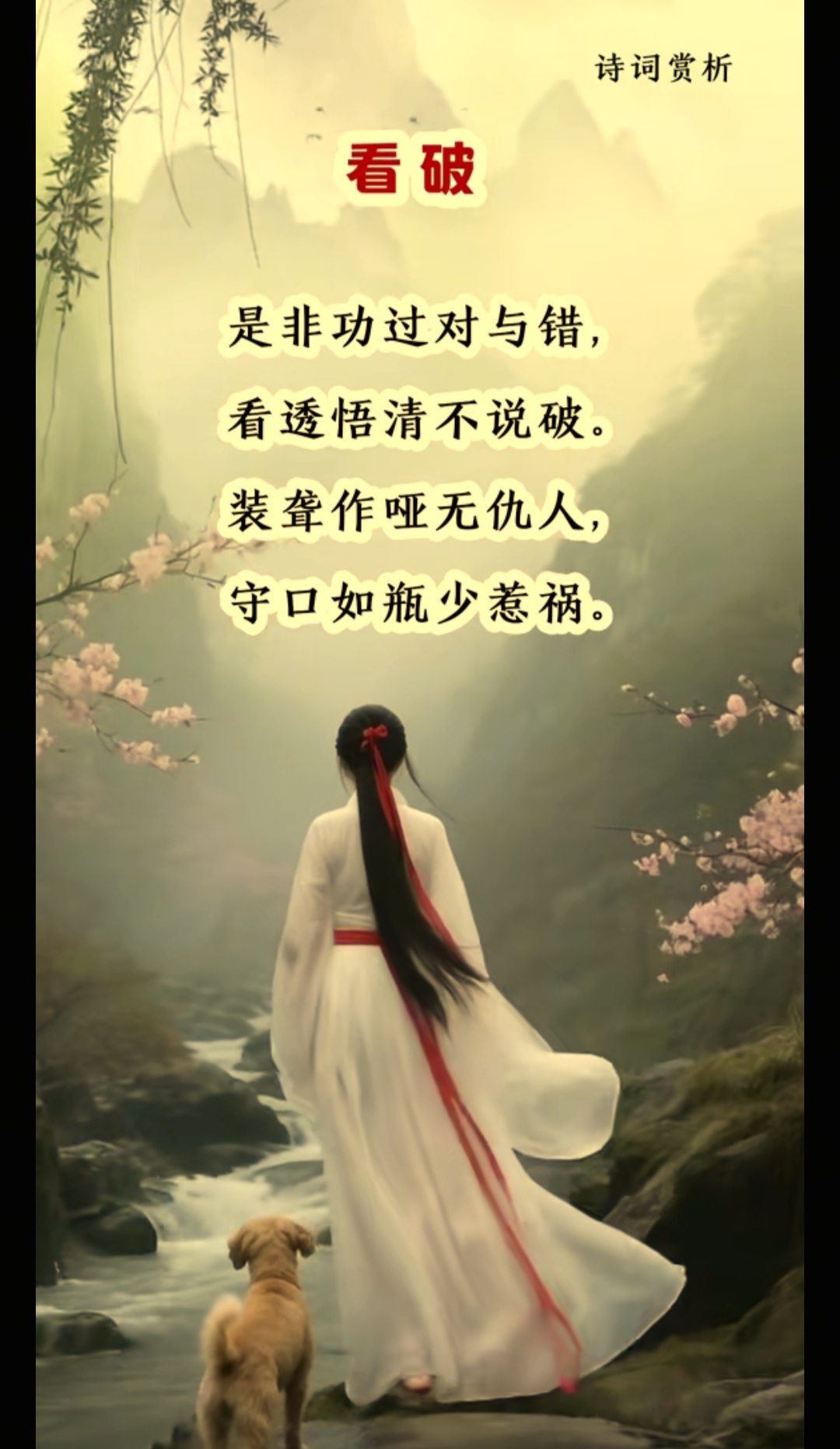 这首诗的主题中心思想是人们在饱览世间