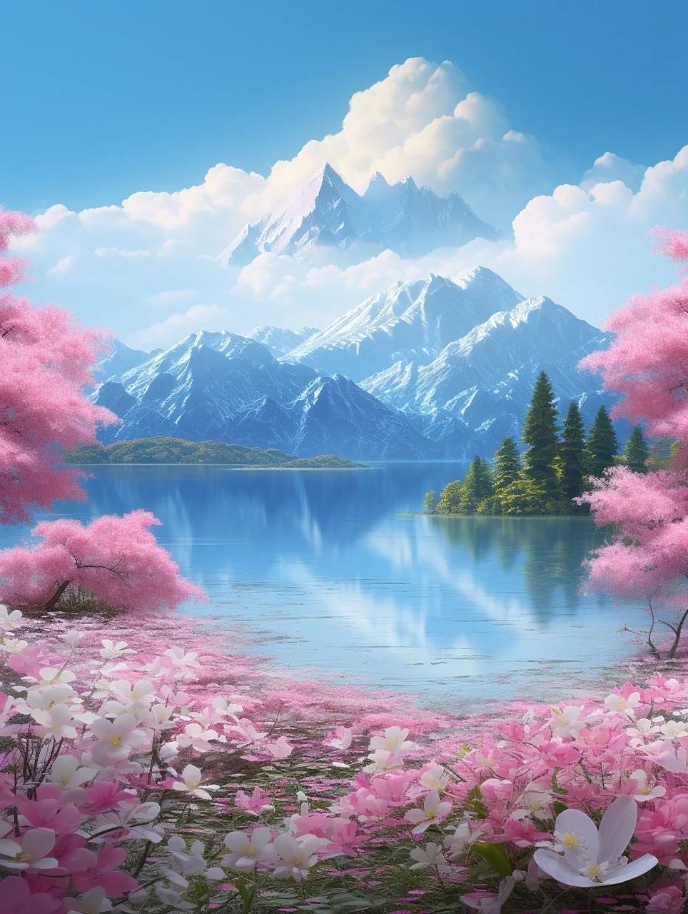 令人陶醉的山水风景画,仿佛置身于仙境之中#向春天出发# #治愈系风景