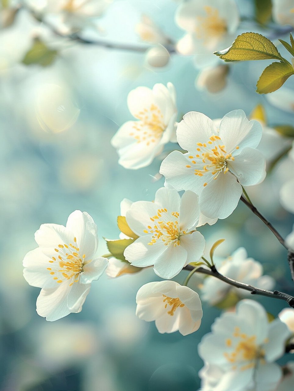 白色花朵绽放,清新宁静之美 #治愈系风景# #壁纸