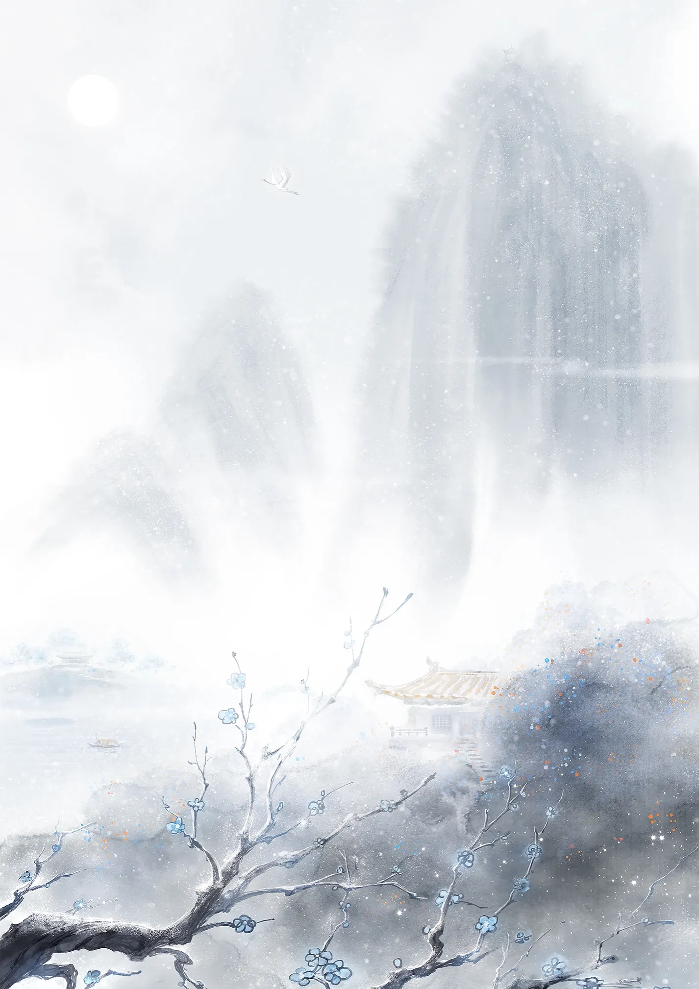 夜灯前,独歌独酌,独饮独笑.况值群山初雪满,又兼明月交光好