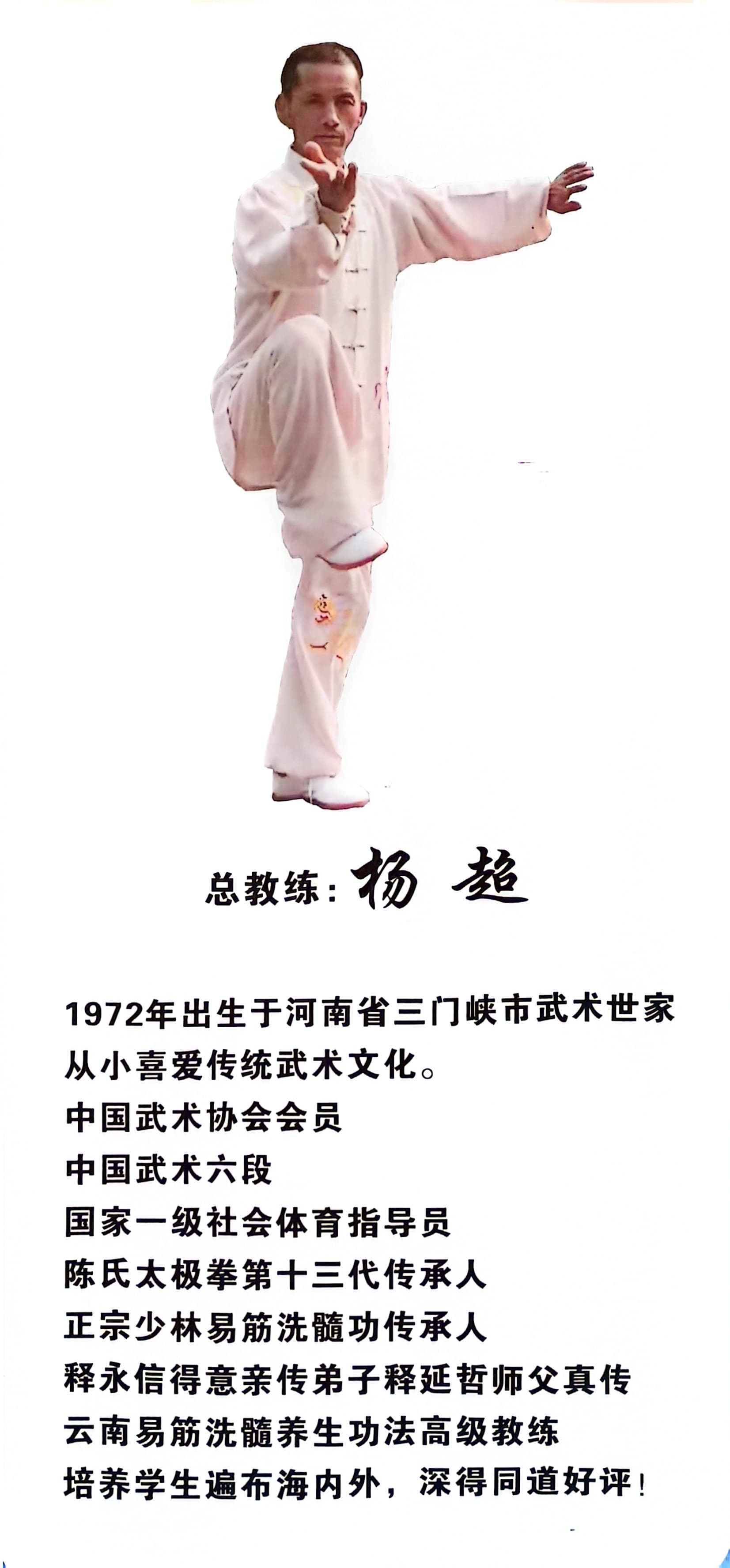 达摩易筋洗髓功第三十四代传承人 陈式太极拳第十三代传承人 中国武术