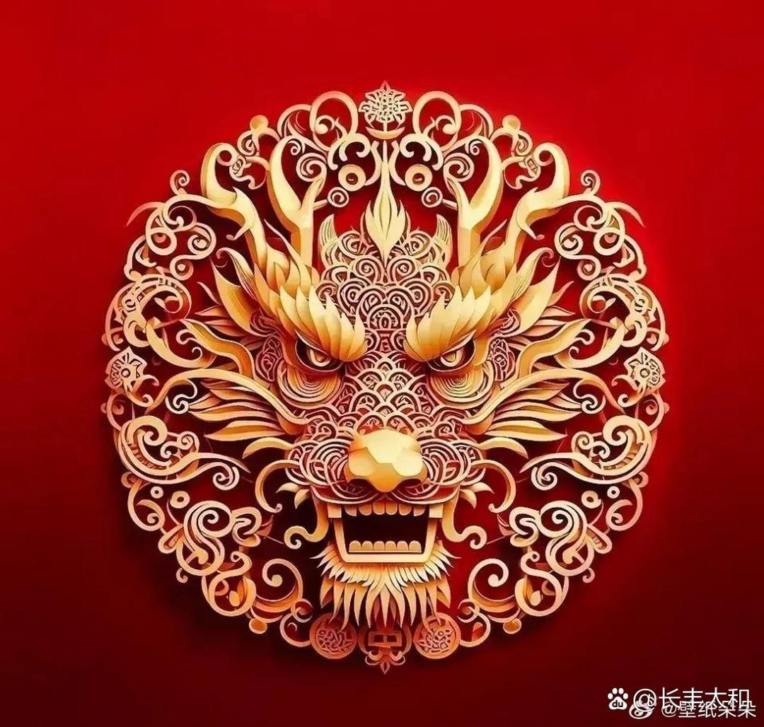 惊艳的红色圆形龙图案,让你一秒爱上中华文化!🌟  🔥眼前一亮!