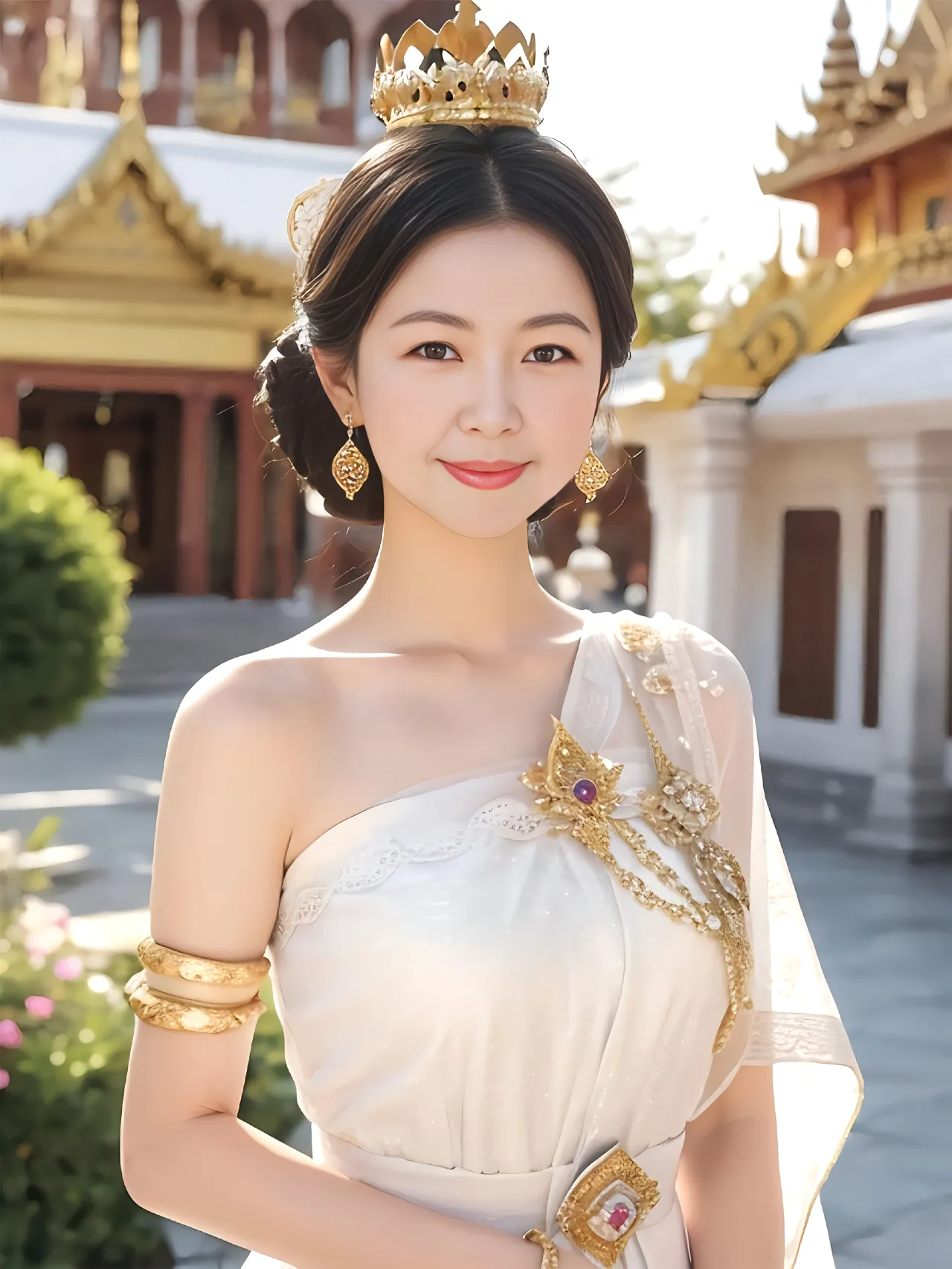 在春日的晨曦中,一位白衣公主翩翩而来.