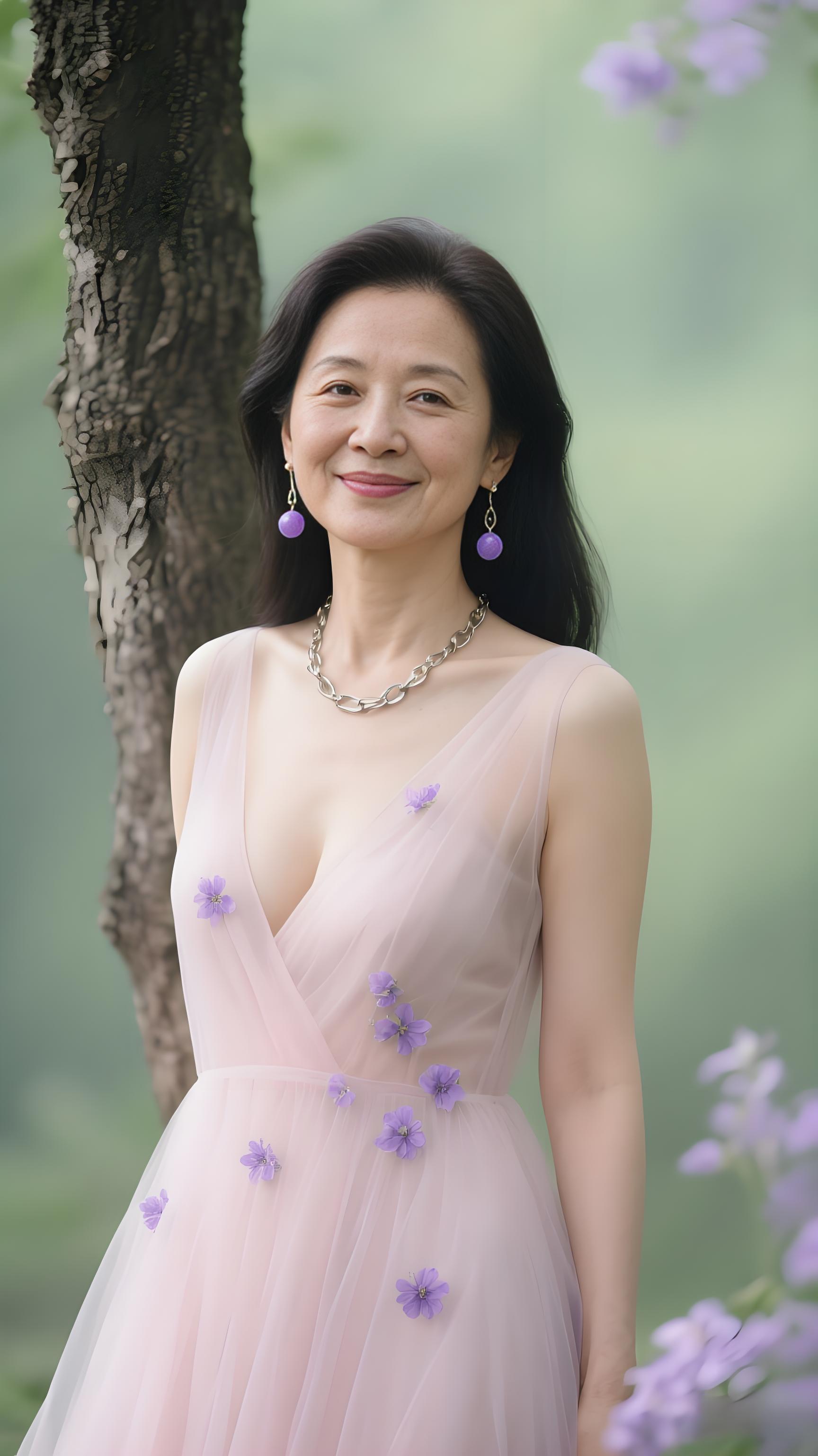 面带微笑,传递温婉,气质从容,尽显柔情与风韵!