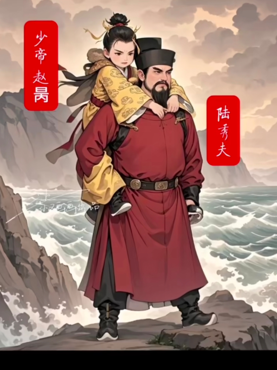 北宋1127年灭亡到南陆秀夫负帝投海的故事陆秀夫陆秀夫跳海陆秀夫画像