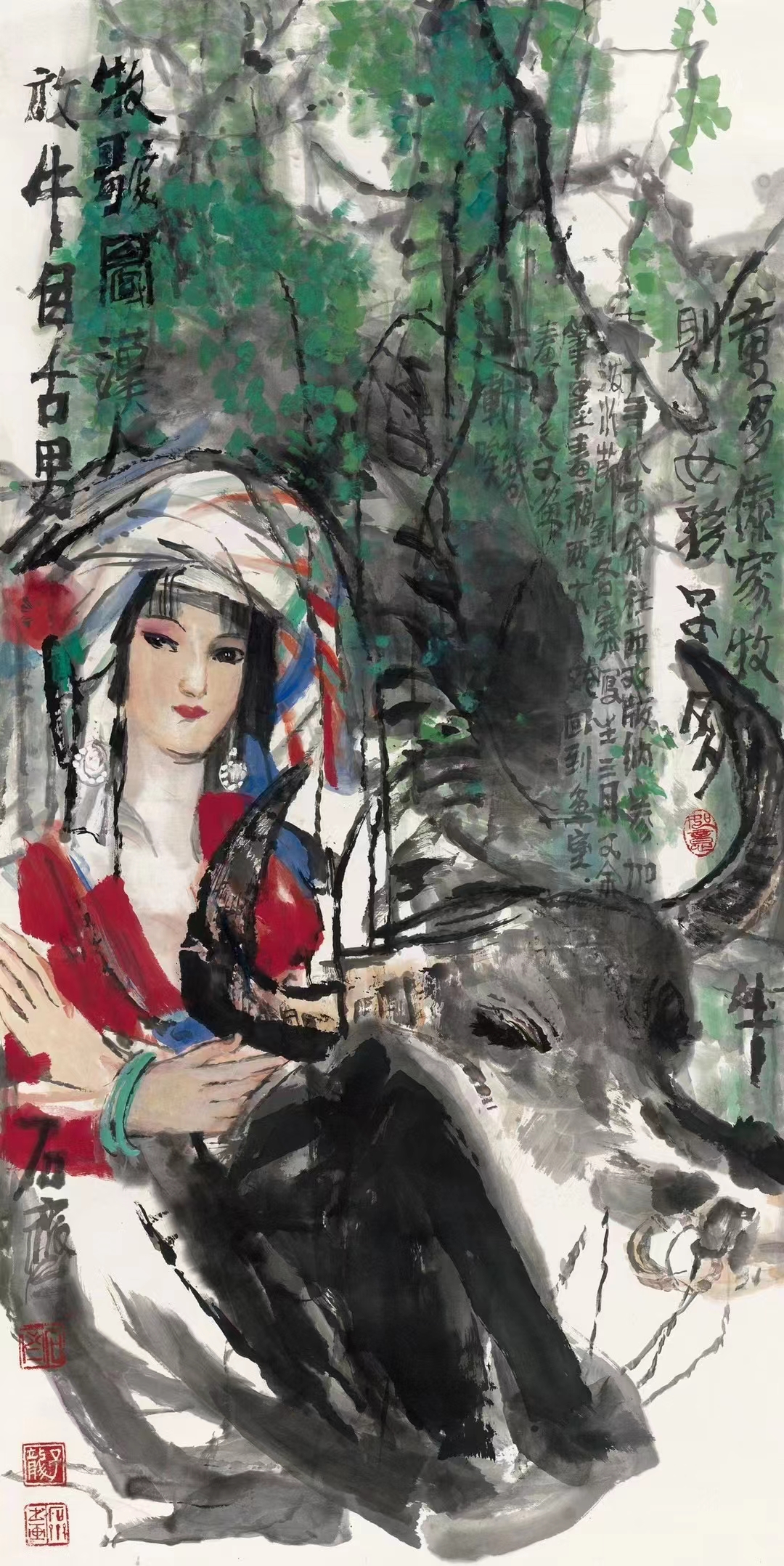 石齐作品 138x68cm,82x71cm 带合影