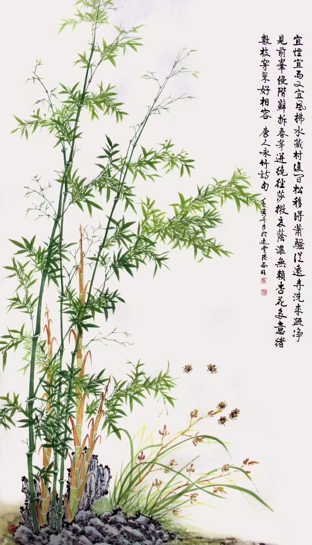 《节节高》带视频合影,支持定制 吴雨旺,男,江苏连云港人,职业画家