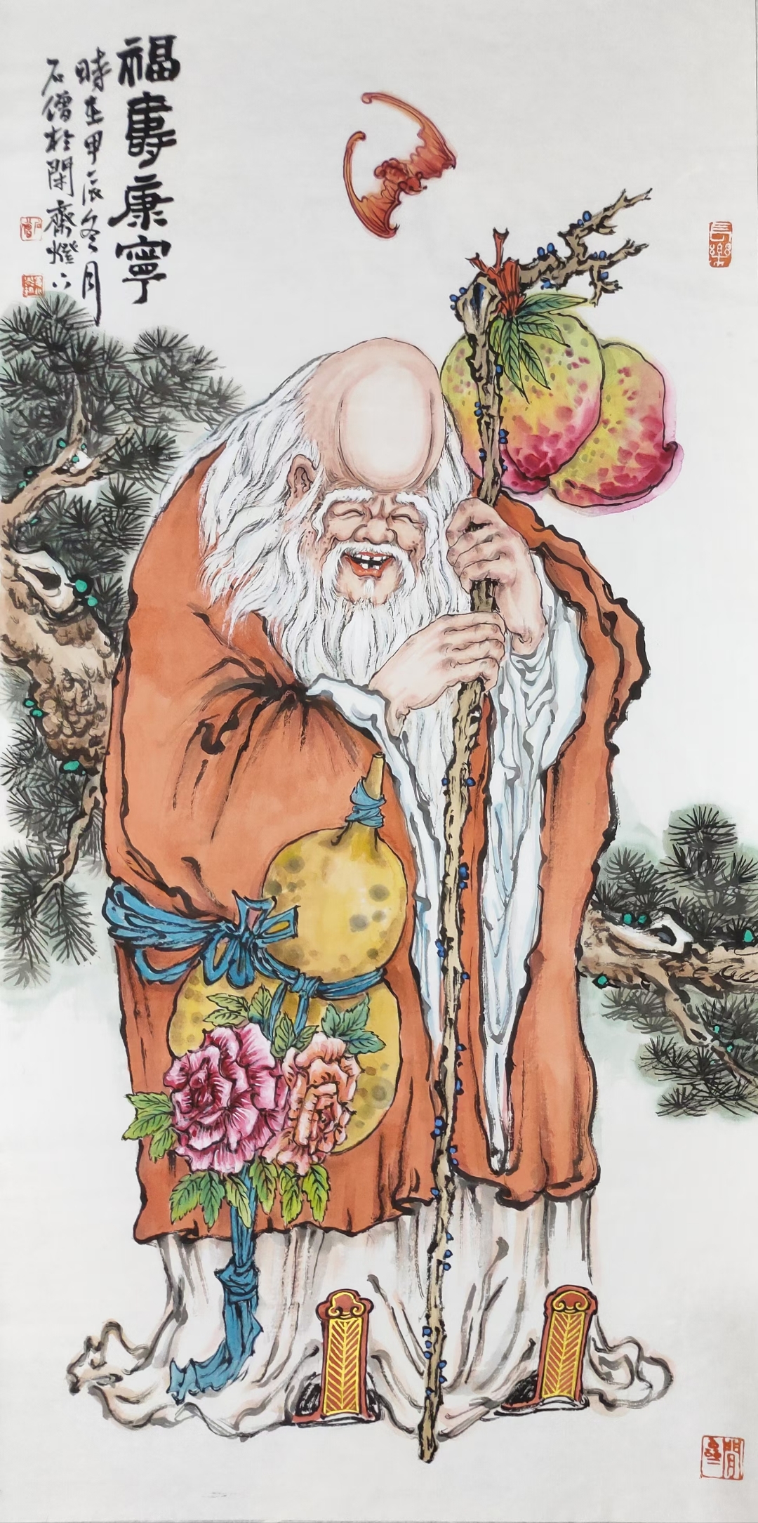 石僧 福寿康宁 尺寸:50×100厘米 带视频合