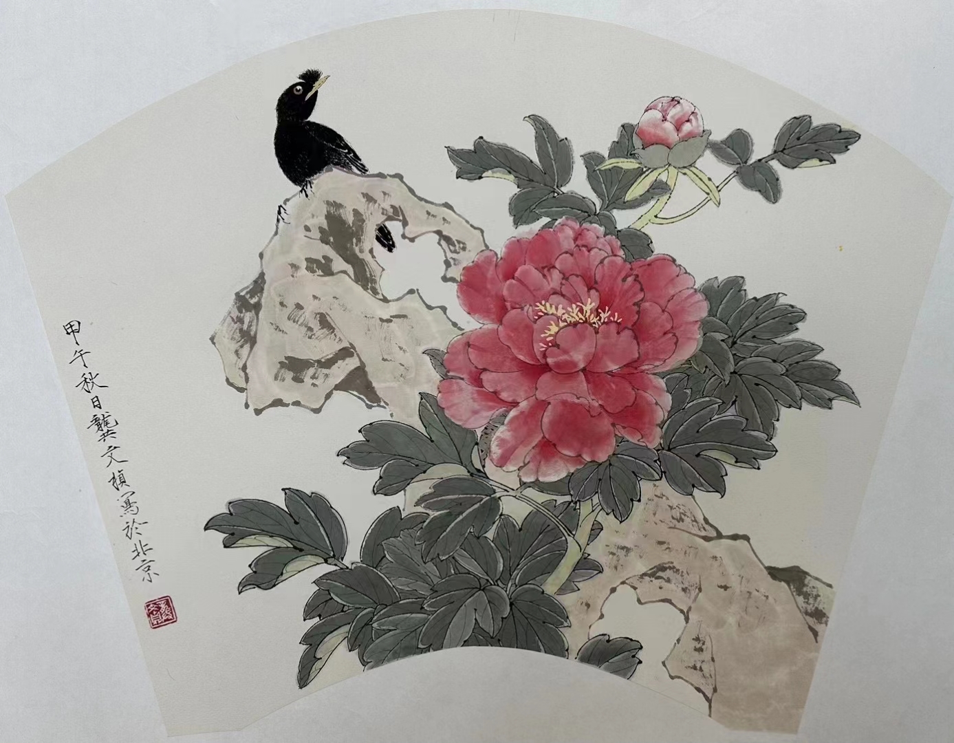 龚文桢2平尺作品,有合影视频.