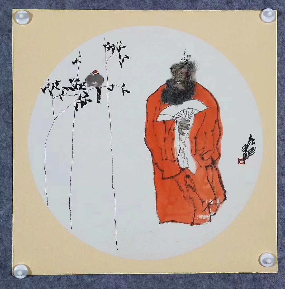 2平尺,圆卡,喜爱袁老师作品的藏家可收藏当代著名人物画家袁武仙