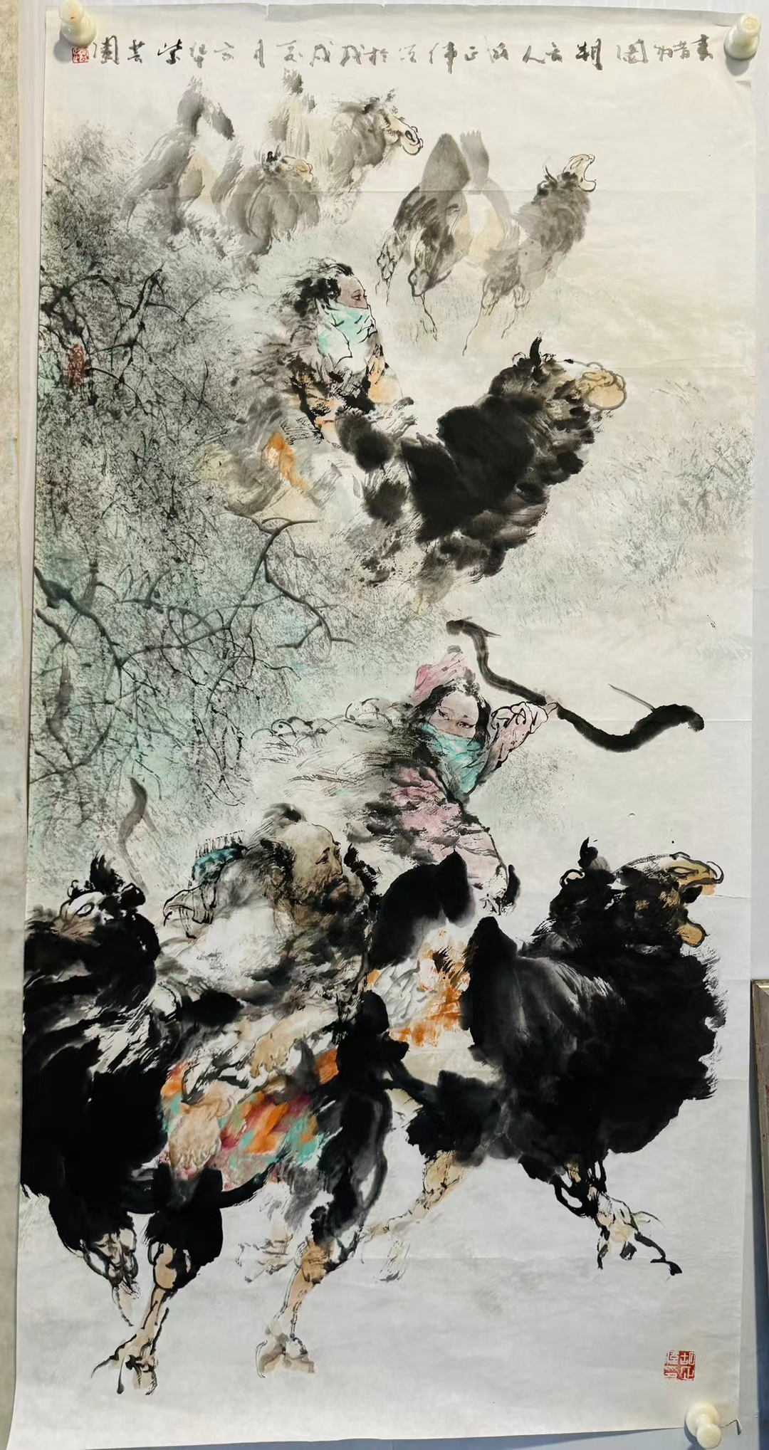 胡正伟精品68*138cm软片送画册,專用信封