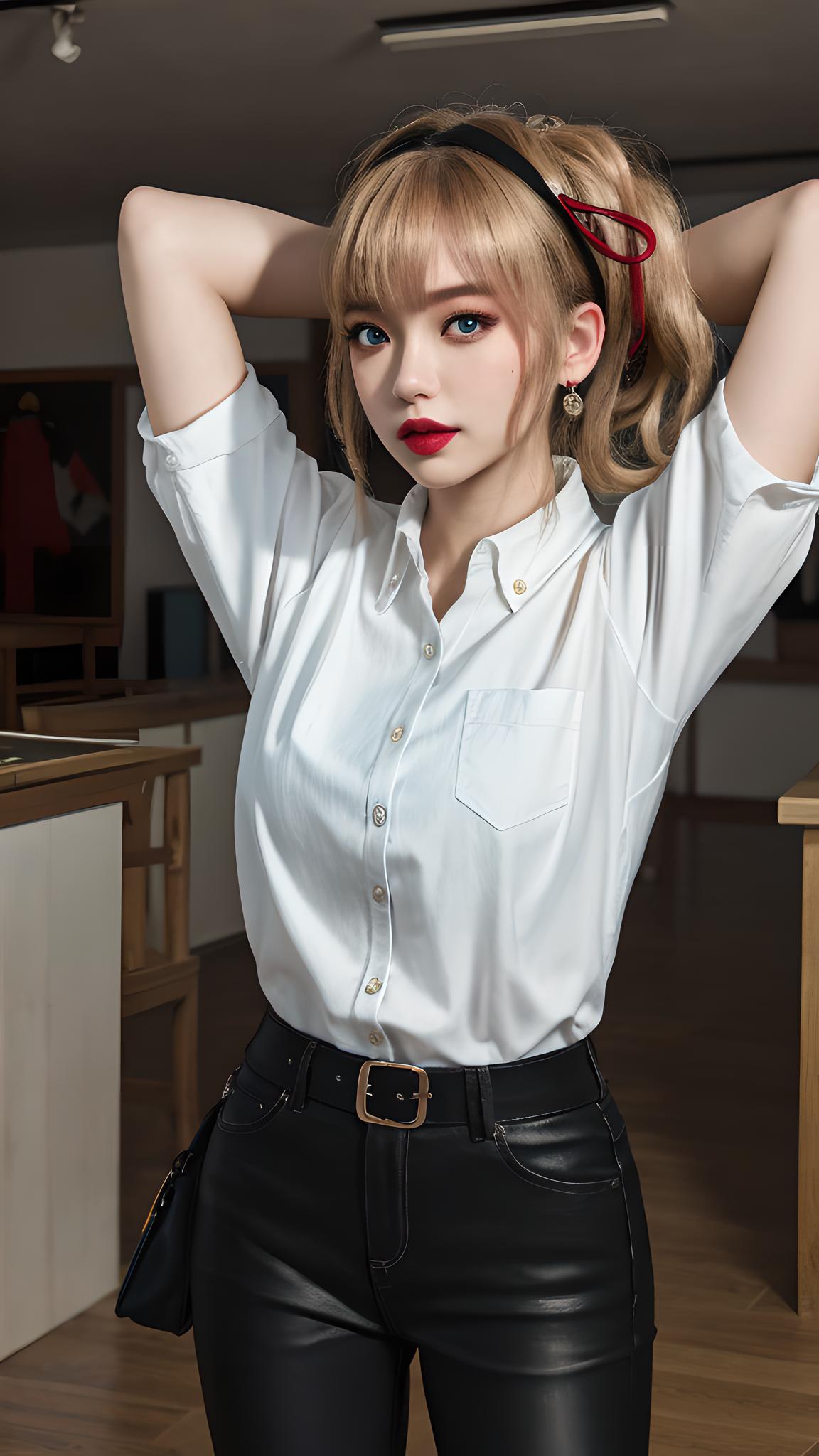 穿白衬衫的可爱小姐姐#养眼美女# #性感好身材