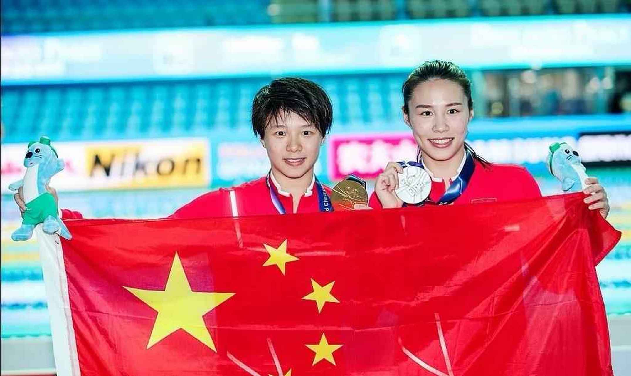 90后黄金搭档施廷懋,王涵,在女子双人3米跳板赛中夺冠,实现奥运五连冠