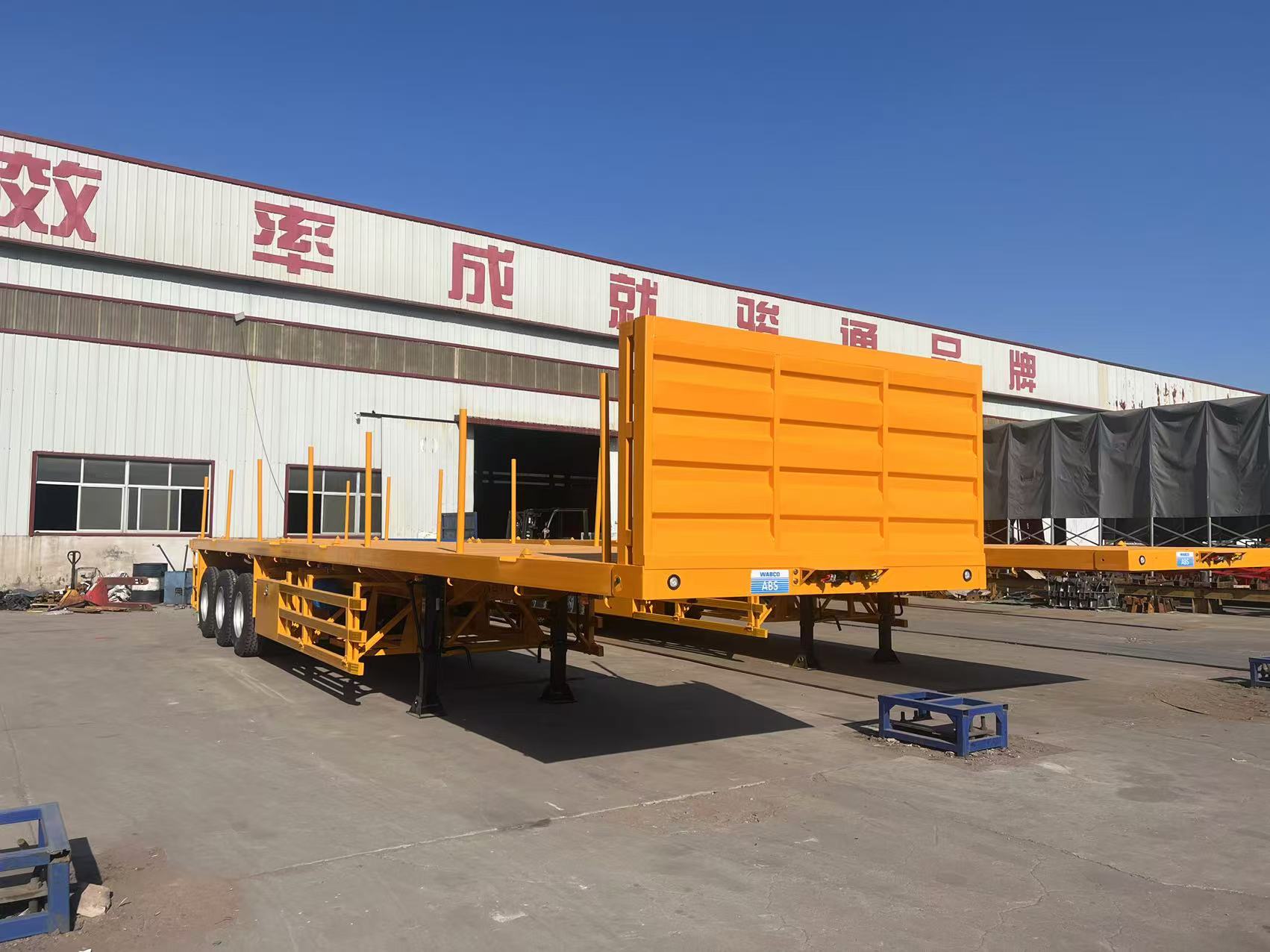 平板半挂车,港口集装箱运输半挂车,出口半挂车