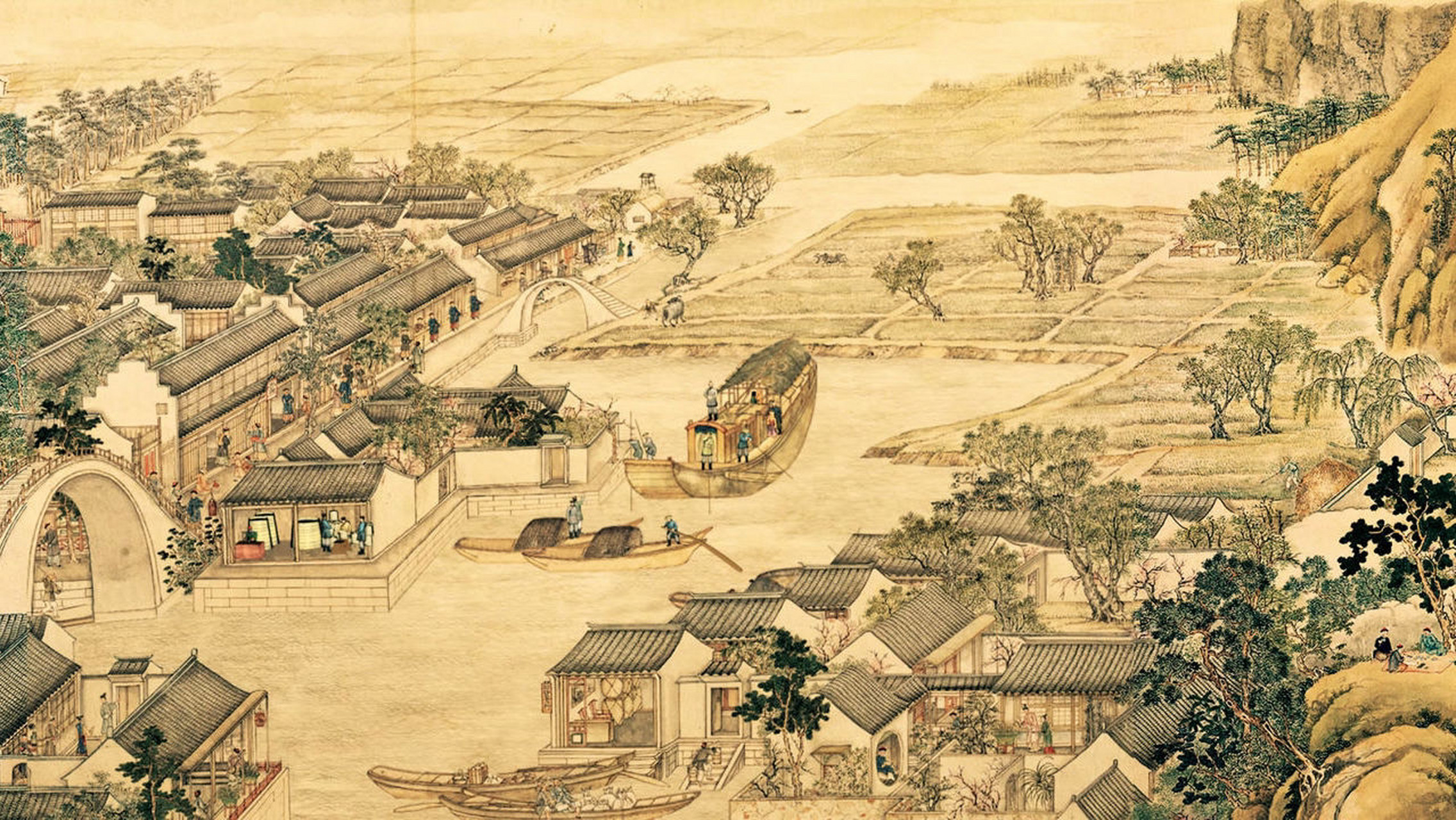 《清明上河图》是北宋张择端的传世名著,宽24.8厘米,长528.