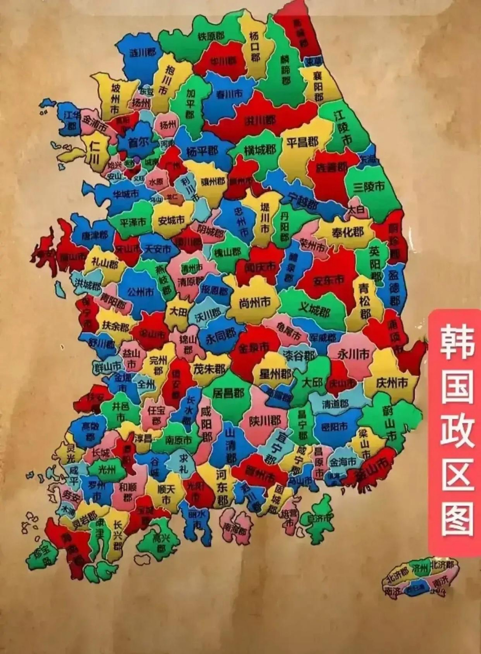 中国韩国地图对比图片