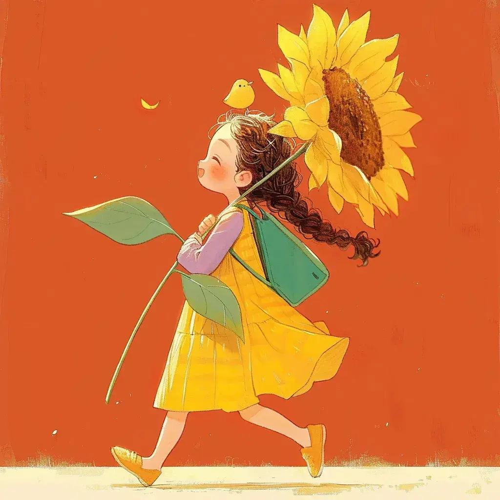 美女与向日葵,共舞阳光下