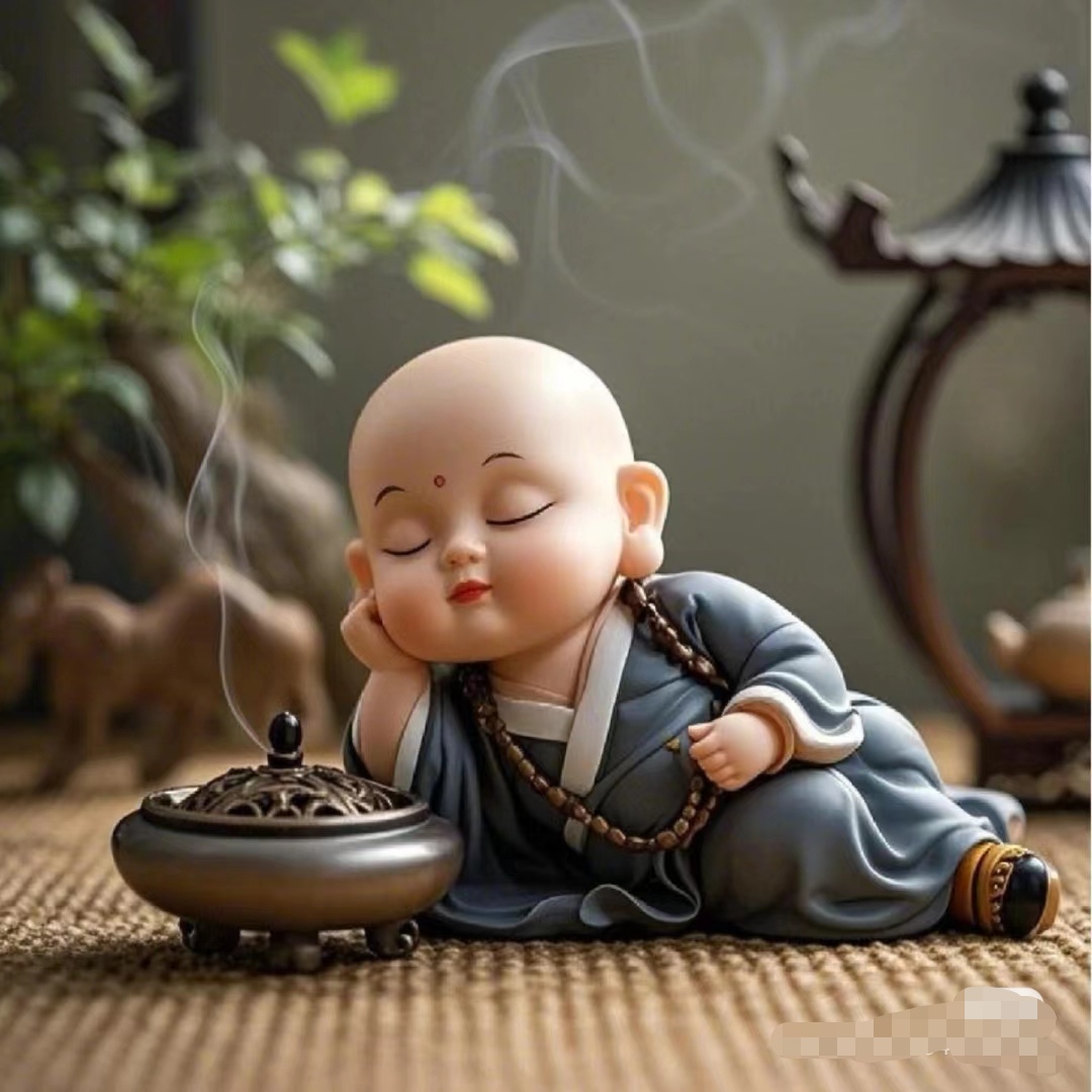 瞧这小沙弥,神态悠然,仿佛世间纷扰皆与他无关