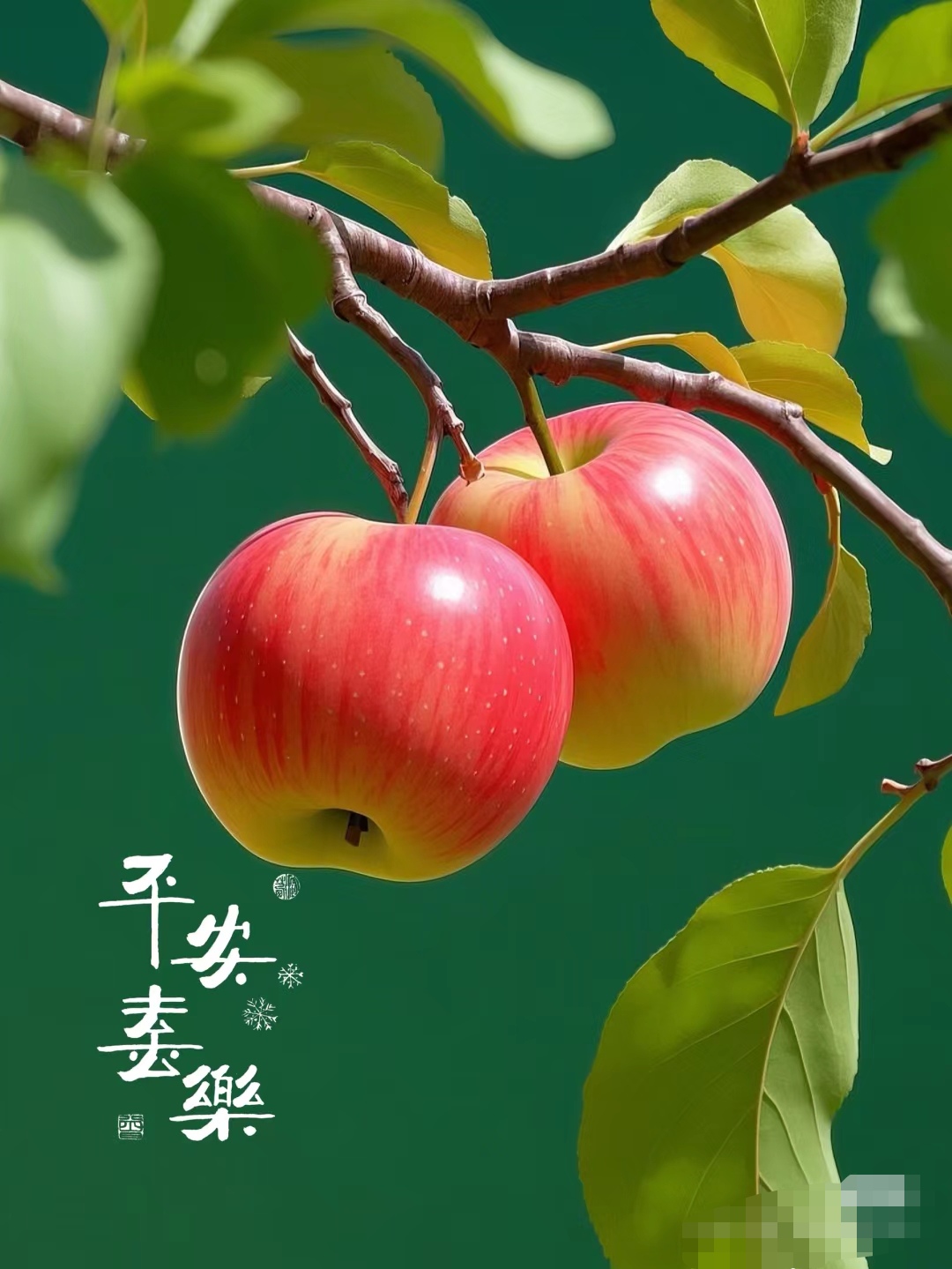 枝头红苹果,洋溢着生机与甜美.这一抹鲜亮色彩,似生活里的温暖慰藉