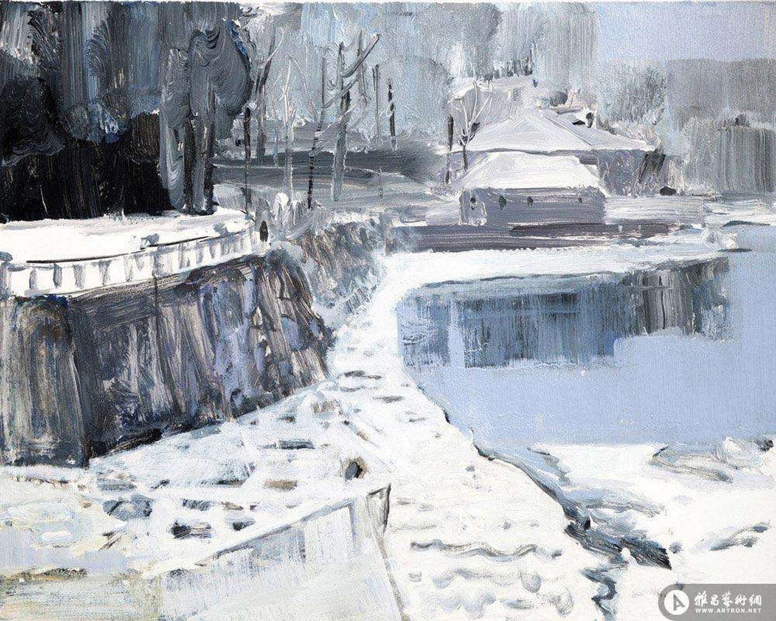 宋跃林,作品充分体现传统水彩与水墨的结合,展现水彩中浓烈的东方情结