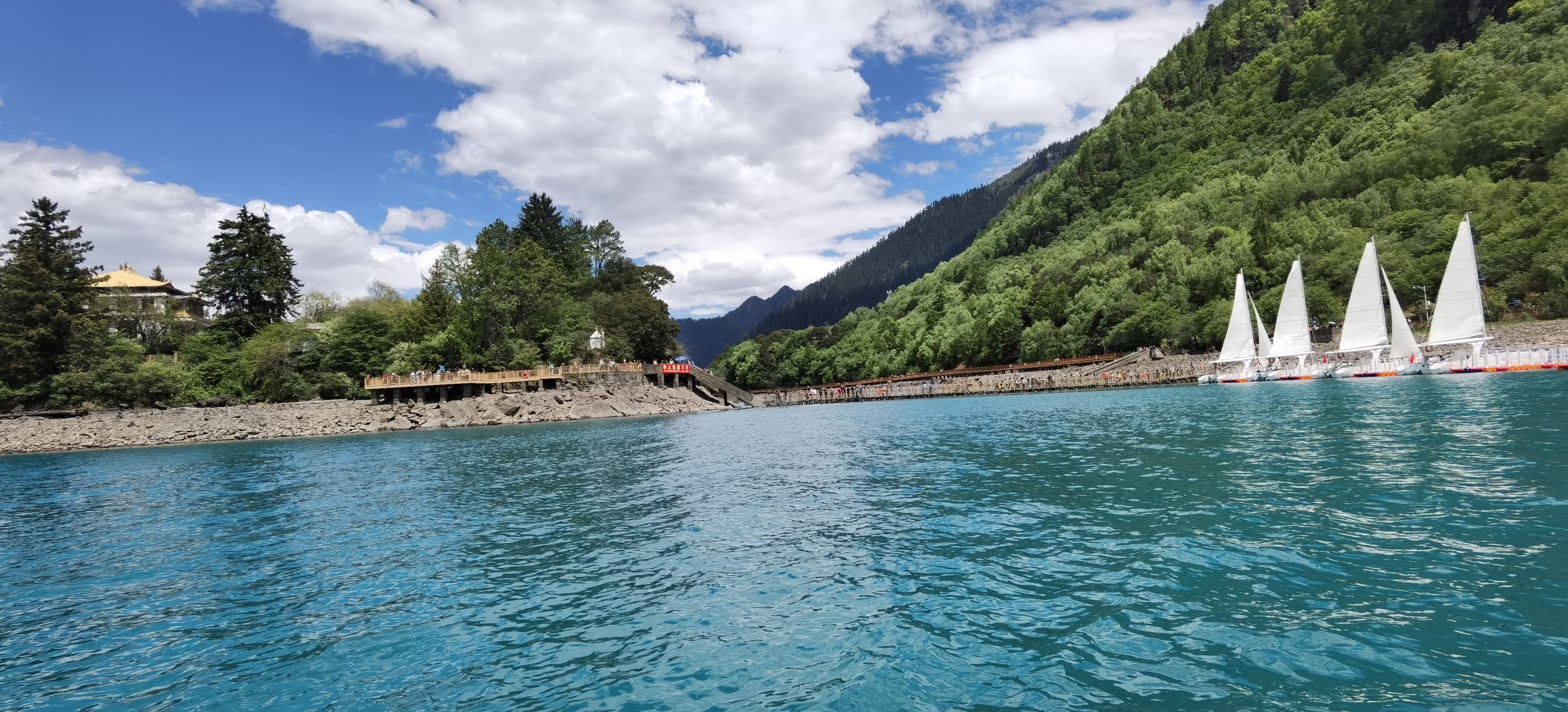 来到林芝的巴松措湖心岛,天地合一的感觉[ok] 湖水清澈碧绿,湛蓝湛蓝