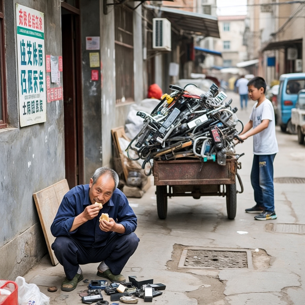 第二天他就推着三轮车走街串巷,5块钱收来的旧机转手卖20