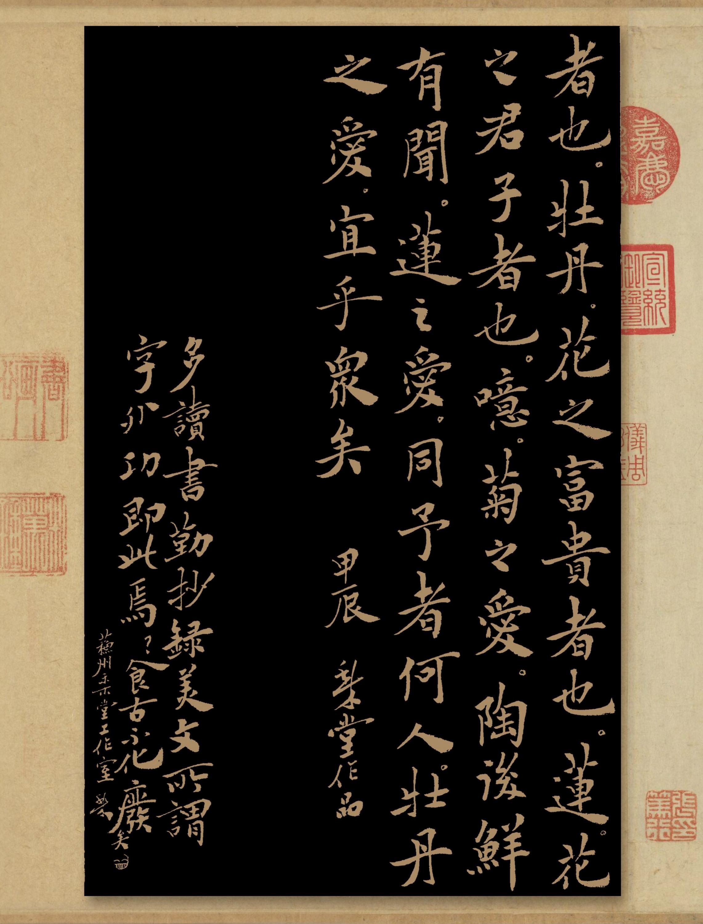 油滑的楷书 手抄《爱莲说》