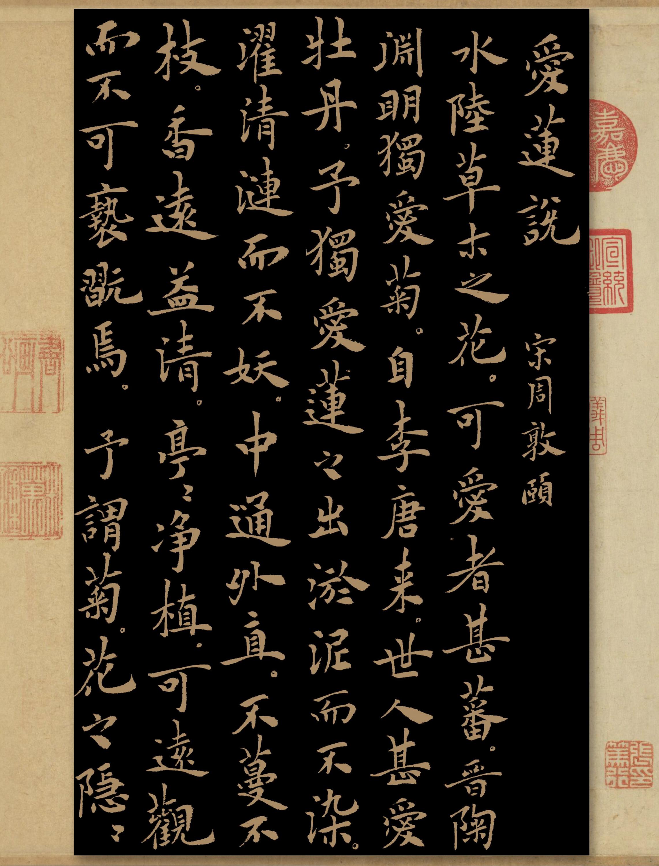 油滑的楷书 手抄《爱莲说》