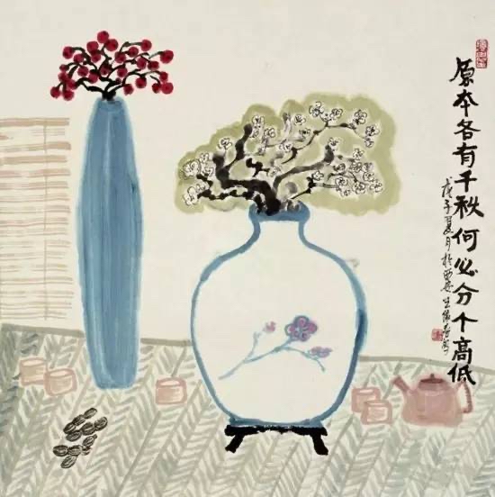 国画作品有附属文字图片