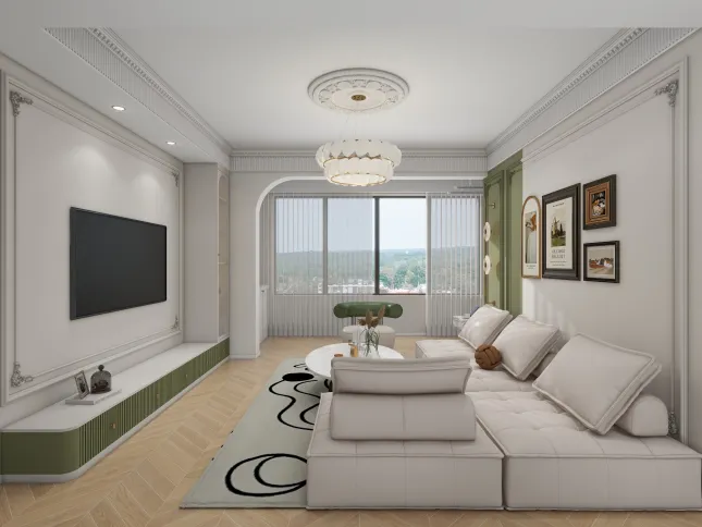 93 走进这个米色系的客厅,仿佛踏入了一个温馨舒适的自然世界.