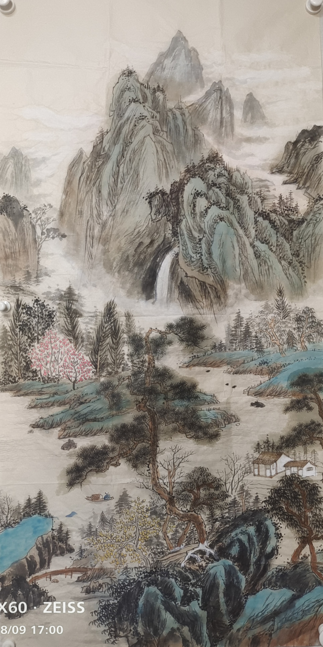 "好色"的画家—青绿山水画家郑宝作品 因为喜欢青绿山水,自嘲好色